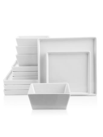 STONE LAIN - Grace Stoneware Dinnerware Set - 12-Piece WHITE