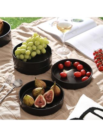 STONE LAIN - Celina Stoneware Pasta Bowl Set - 4-Piece BLACK