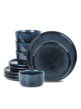 STONE LAIN - Eden Stoneware Dinnerware Set - 4-Piece DARK BLUE