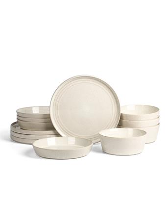 STONE LAIN - Claire Stoneware Dinnerware Set - 12-Piece CREAM
