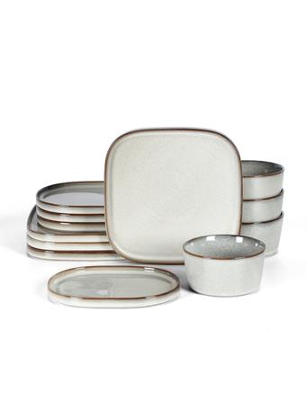 STONE LAIN - Cairo Stoneware Dinnerware Set - 12-Piece GREY