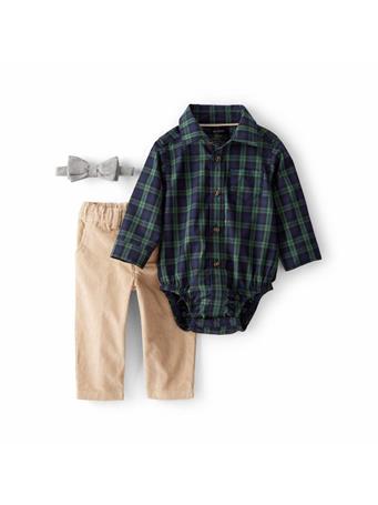 CARTERS - Baby Boy 3-Piece Plaid Dress Up Bodysuit & Pant Set NAVY