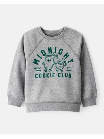 CARTERS - Toddler Boy DayDream Fleece Midnight Cookie Club Long-Sleeve Pullover Sweatshirt GREY