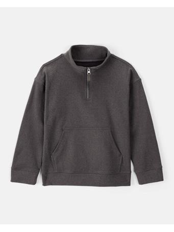 CARTERS - Boys Long-Sleeve Quarter-Zip Pullover Sweatshirt BLACK