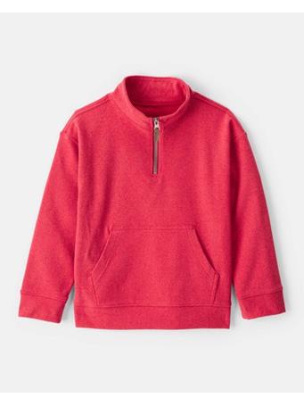 CARTERS - Boys Long-Sleeve Quarter-Zip Pullover Sweatshirt RED