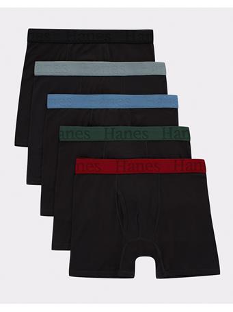 HANES - Originals Boys' SuperSoft Boxer Brief Underwear - Set of 5 BLACK