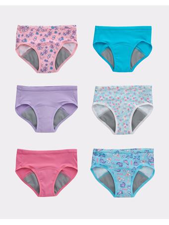 HANES - Toddler Girls' Potty Trainer Brief Underwear - 6-Pack MULTI
