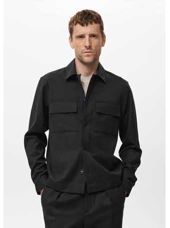 MANGO - Flannel Overshirt With Pockets BLACK