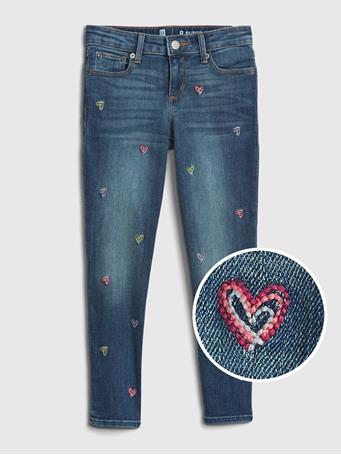 GAP - Kids Super Skinny Ankle Jeans with Stretch  HEARTS