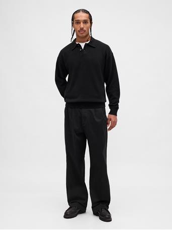 GAP - CashSoft Relaxed Polo Sweater TRUE BLACK V2 2