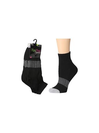 GOLDSTONE HOSIERY CO - 3 Pack Cushioned Quarter Sock BLACK