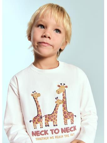 MANGO - Embossed Printed T-shirt IVORY