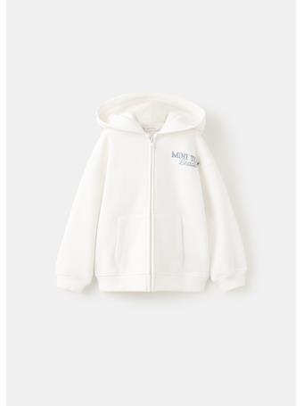 MANGO - Printed Hoodie IVORY