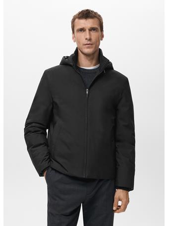 MANGO - Quilted Water Repellent Jacket BLACK