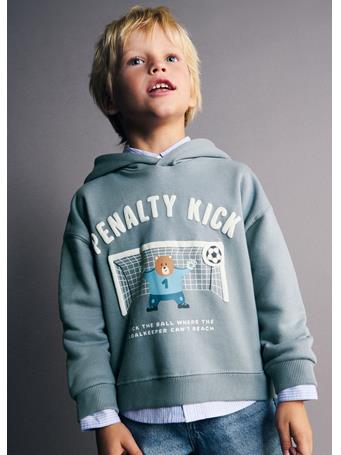 MANGO - Printed Hoodie LIGHT BLUE