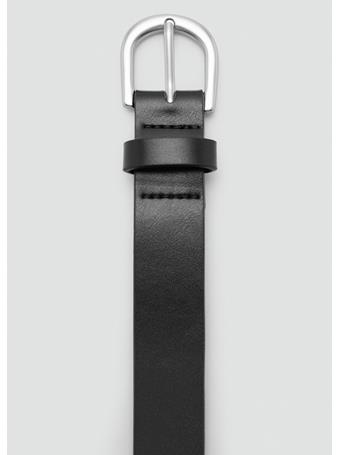 MANGO - Faux-leather Belt BLACK