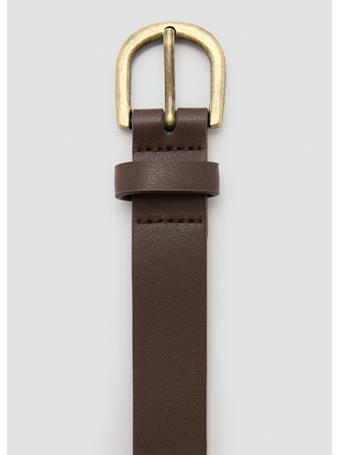 MANGO - Faux-leather Belt BROWN