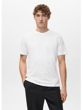 MANGO - 100% Cotton Slim-fit T-shirt WHITE