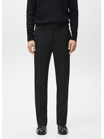 MANGO - Slim-fit Flannel Trousers BLACK