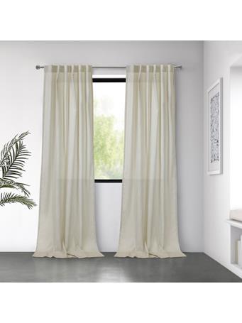 COMMONWEALTH HOME FASHIONS - Bolton Light Filtering Dual Header Curtain Panel LINEN