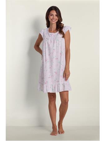 MISS ELAINE - Seersucker Short Nightgown 132 PINK PTRN