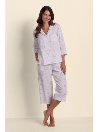 MISS ELAINE - Seersucker Pajama Set 132 PINK PTRN