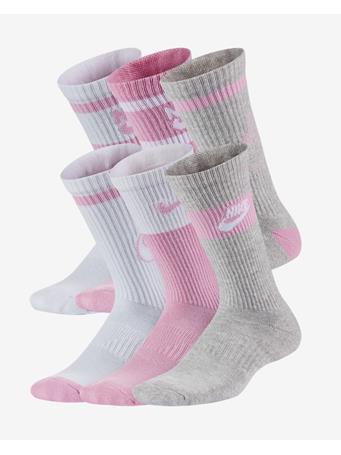 NIKE - Everyday Kids' Cushioned Crew Socks - 6 Pairs MULTI
