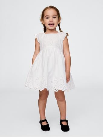 GAP - Baby & Toddler Eyelet Dress OPTIC WHITE V6