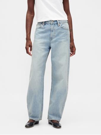 GAP - High Rise Barrel Jeans LIGHT INDIGO 1