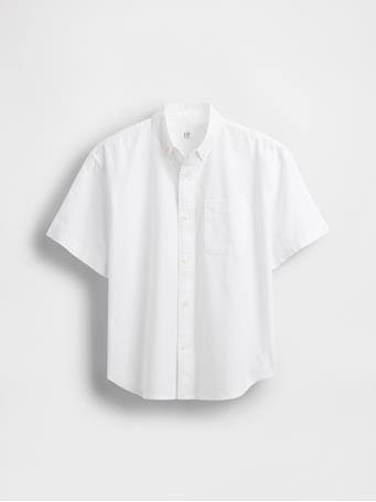 GAP - Kids Relaxed Oxford Shirt OPTIC WHITE V6