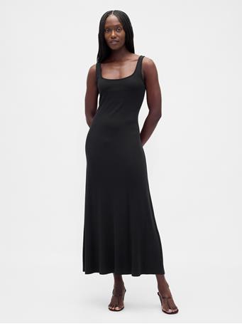 GAP - Modern Square-Neck Maxi Dress TRUE BLACK V2 2