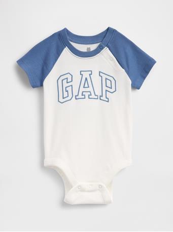 GAP - Baby Organic Cotton Gap Logo Raglan Bodysuit BAINBRIDGE BLUE