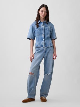GAP - UltraSoft Denim Pocket Shirt LIGHT WASH