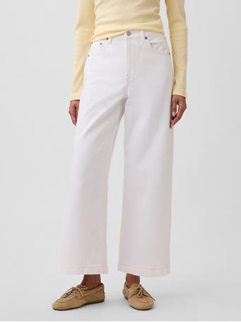 GAP - High Rise Stride Wide-Leg Ankle Jeans FRESH WHITE V1