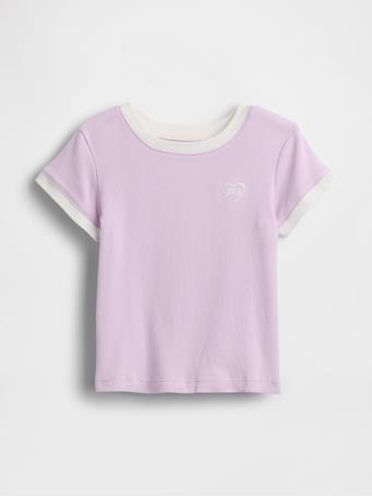 GAP - Logo Ribbed Ringer T-Shirt PALE LILAC