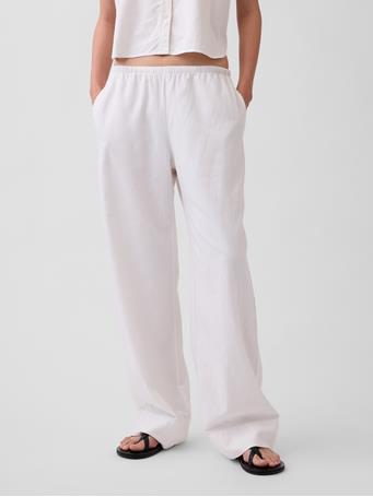 GAP - Linen-Blend Easy Wide-Leg Pants NEW OFF WHITE V2
