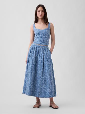 GAP - High Rise Eyelet Maxi Skirt SOFT CORNFLOWER