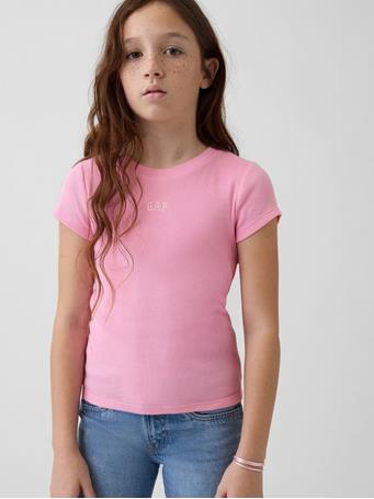 GAP - Kids Arch Logo Rib T-Shirt PARISIAN PINK