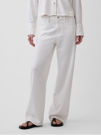 GAP - Linen-Cotton Wide-Leg Pants NEW OFF WHITE V2
