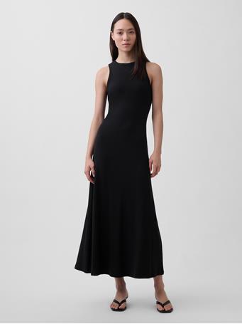 GAP - Modern Rib Shelf-Bra Maxi Dress TRUE BLACK V2