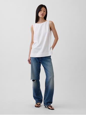 GAP - Linen-Blend Shell Tank Top NEW OFF WHITE