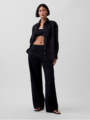 GAP - 100% Linen Oversized Shirt BLACK