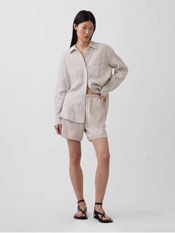 GAP - 100% Linen Oversized Shirt FLAX LINEN