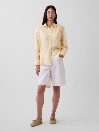 GAP - 100% Linen Oversized Shirt MAIZE