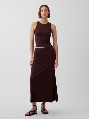 GAP - Jersey Maxi Skirt TERRA BROWN V2