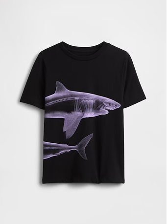 GAP - Kids Relaxed Graphic T-Shirt TRUE BLACK