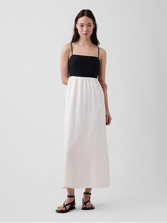 GAP - Linen-Blend Empire Waist Maxi Dress COLORBLOCK
