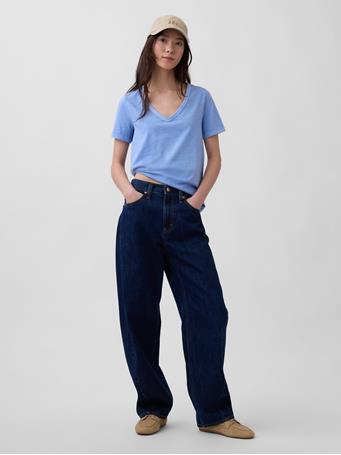GAP - Organic Cotton VintageSoft V-Neck T-Shirt MOONSTONE BLUE