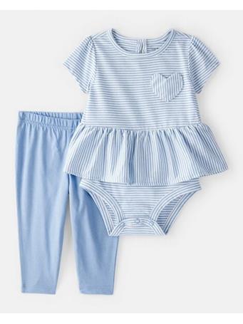 CARTERS - Baby Girl Stripe Bodysuit & Pant Set BLUE