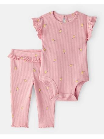 CARTERS - Baby Girl Lemon Bodysuit & Pant Set PINK